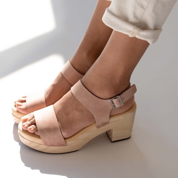 Nisolo All Day Open Toe Leather Wooden Clog  Desert Rose Size 7 - Picture 9 of 9